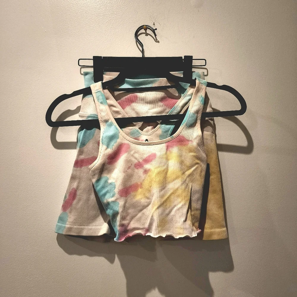 Spiritual Gangster Crop Top Bra Biker Shorts Tie Dye Set - Picture 4 of 15